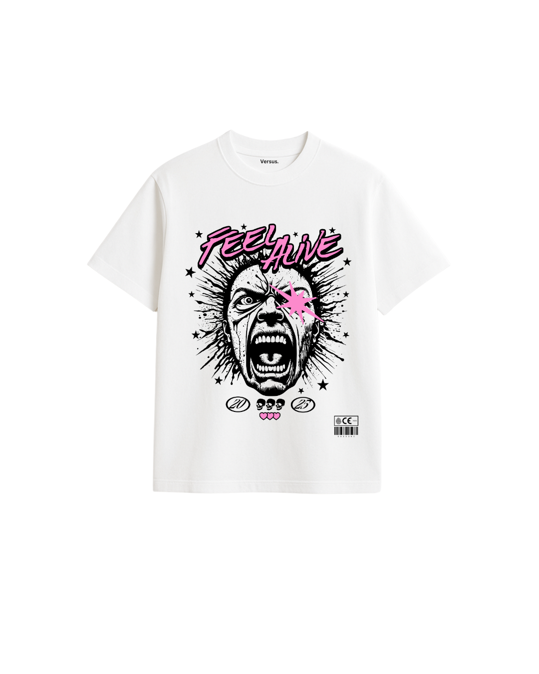 FEEL ALIVE OVERSIZED WHITE T-SHIRT