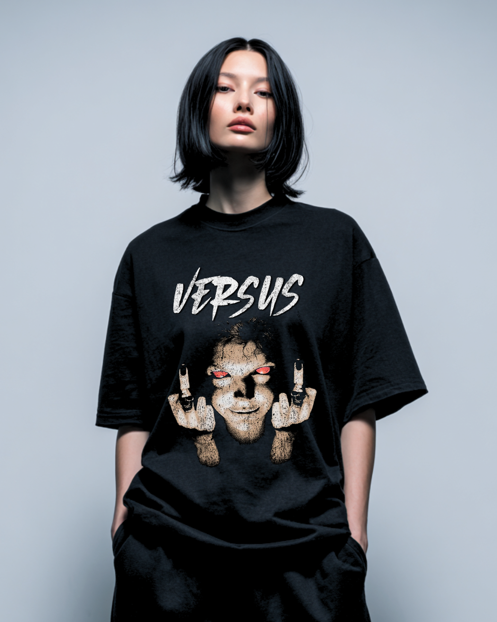 F.OFF OVERSIZED BLACK T-SHIRT