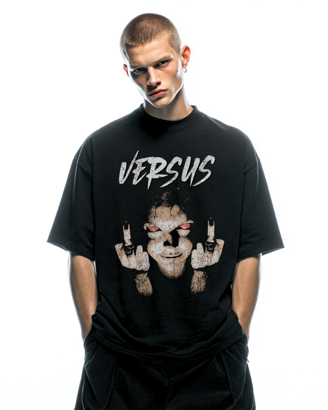 F.OFF OVERSIZED BLACK T-SHIRT