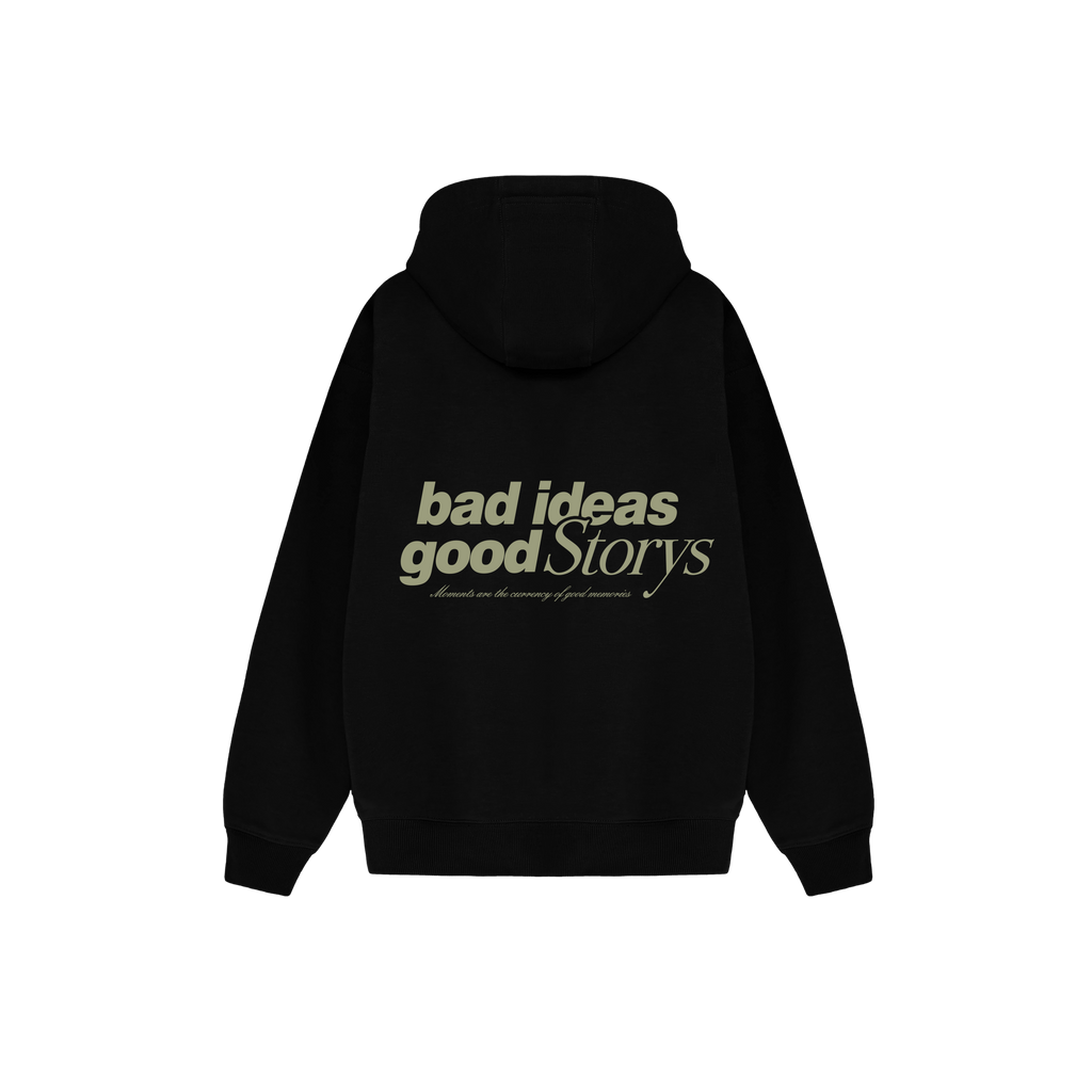 BAD IDEA OVERSIZED BLACK HOODIE