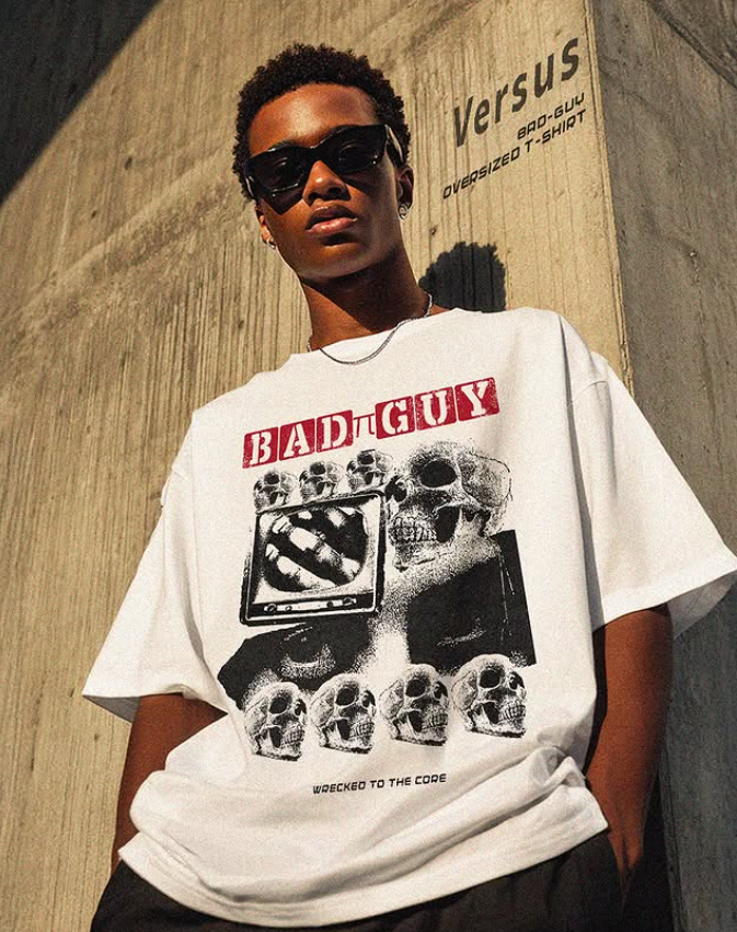BAD-GUY OVERSIZED WHITE T-SHIRT