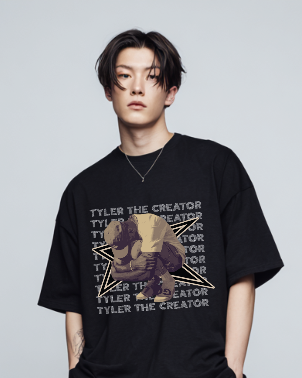 TYLER OVERSIZED BLACK T-SHIRT