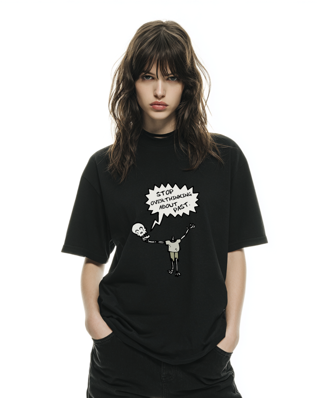 OVERTHINKER OVERSIZED BLACK T-SHIRT