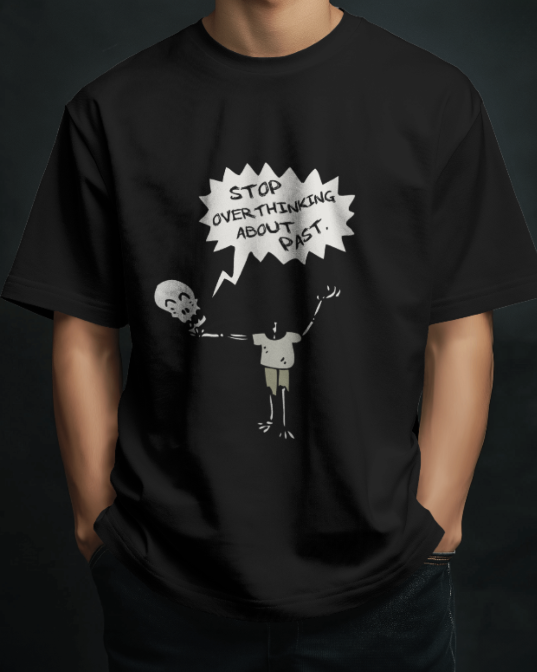 OVERTHINKER OVERSIZED BLACK T-SHIRT