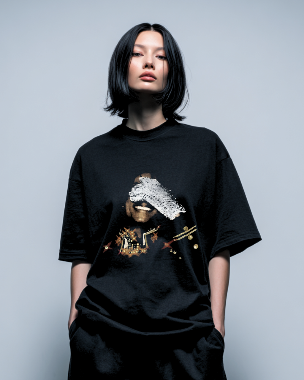 MJ OVERSIZED BLACK T-SHIRT